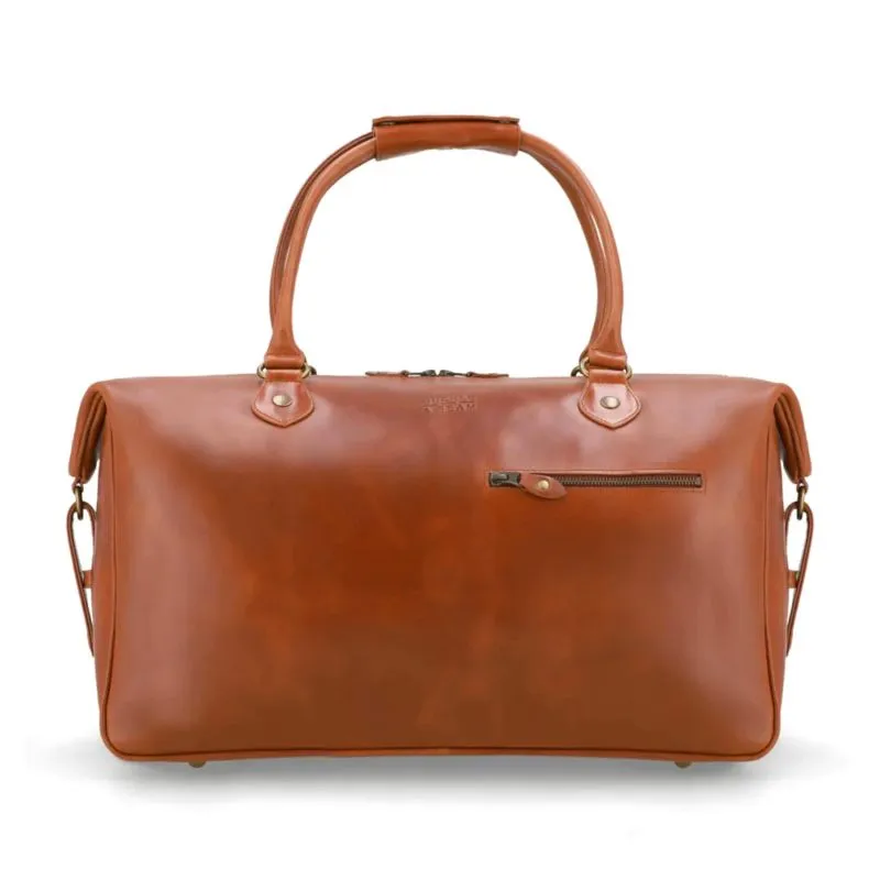 Buckle & Seam Leder Weekender Linwood - Cognac \/ Blau
