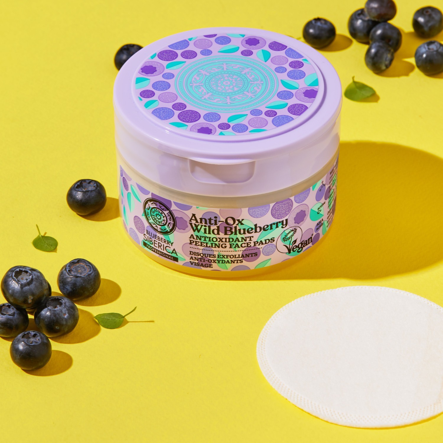 Natura Siberica Blueberry Siberica Disques Exfoliants antioxidánsok