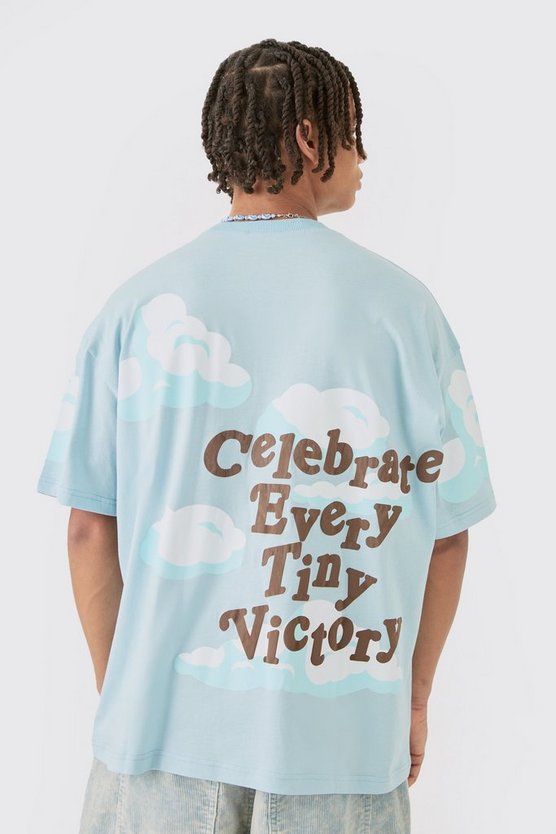 Oversize T-Shirt mit Skelett-Print