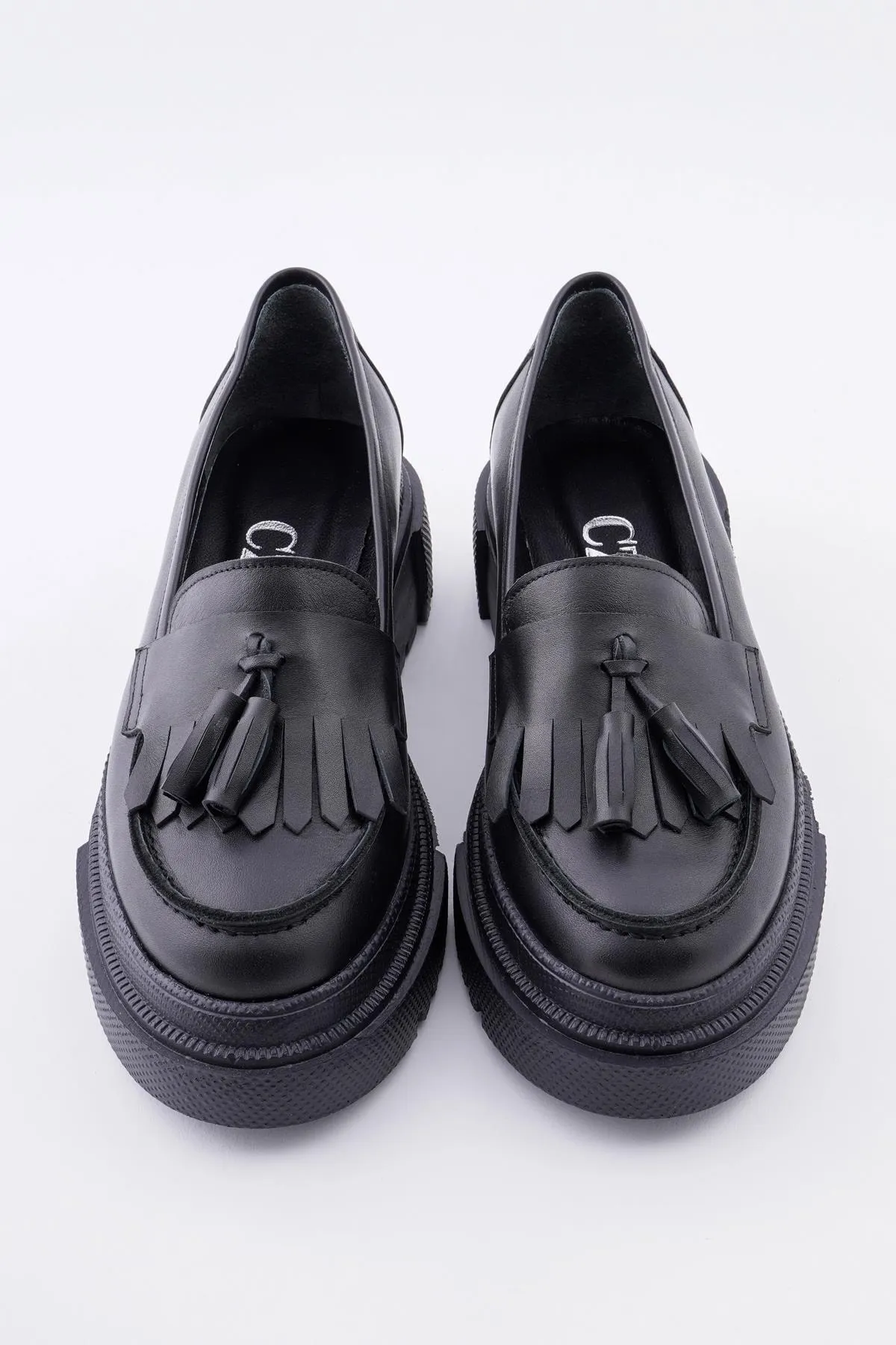 CZ London  Echtes Leder Damen Tassel Loafer Schuhe Dicke Sohle Täglich