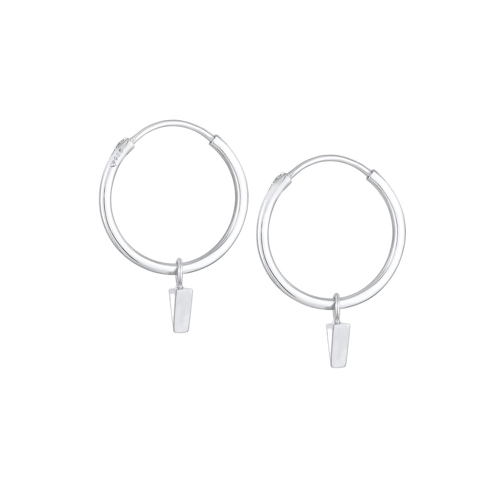 Elli Elli Boucles d'Oreilles Boucles créole pour dames en émail triangulaire en 925/10 Boucles d'oreilles