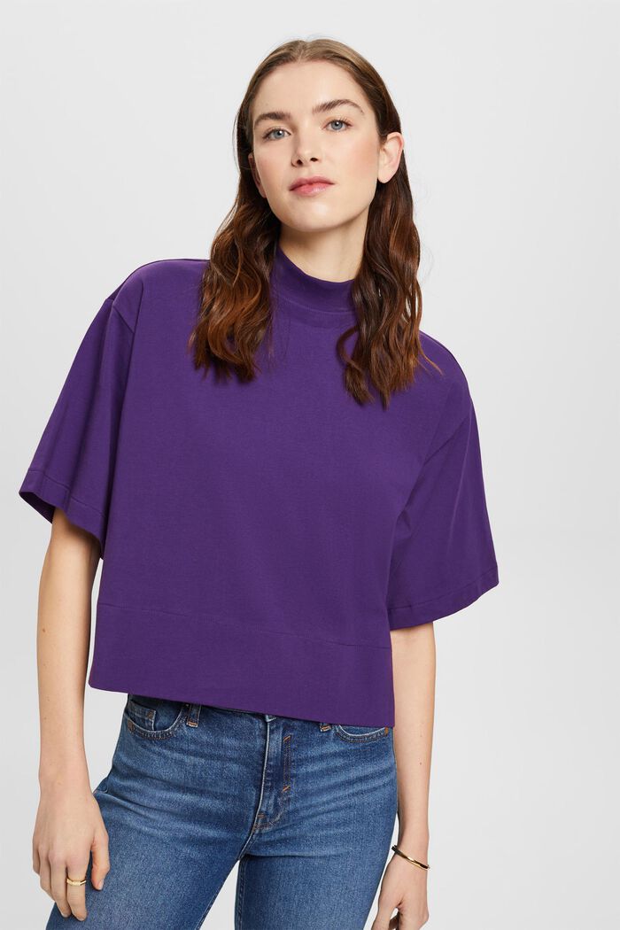 Kurzärmliges Shirt mit Stehkragen