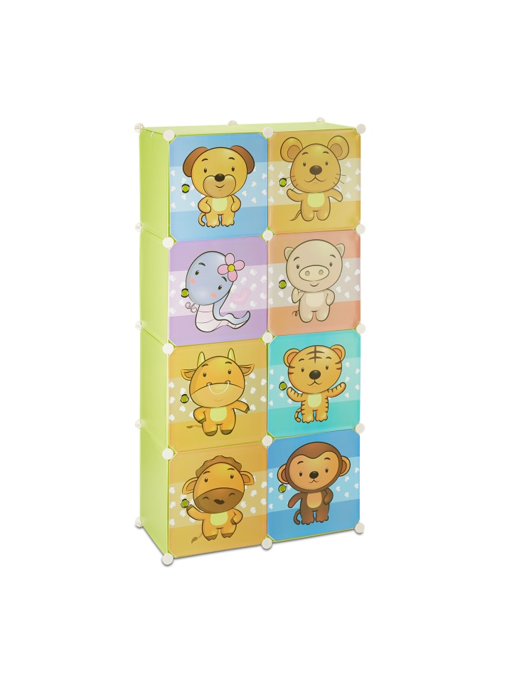 relaxdays Kinderregal Stecksystem in Bunt günstig kaufen onesize