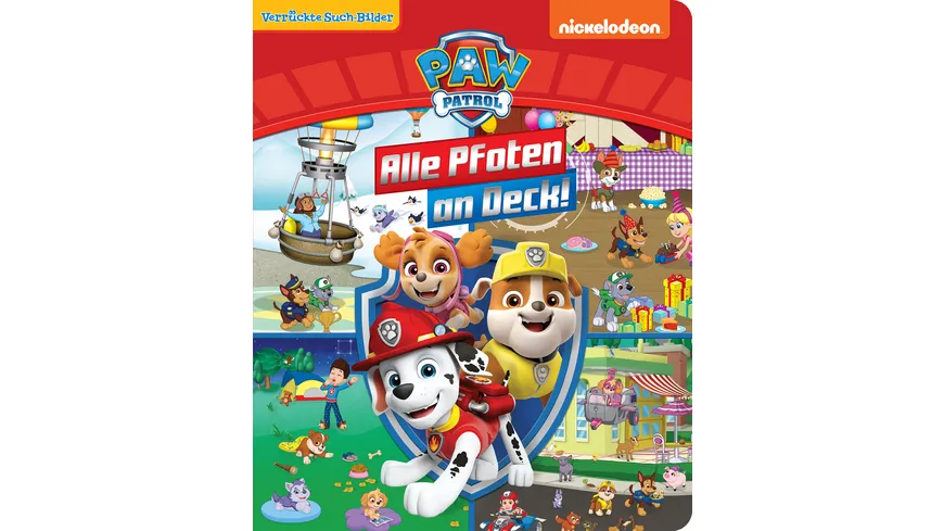 PAW Patrol - Alle Pfoten an Deck! - Verrückte Such-Bilder, groß - Wimmelbuch - Pappbilderbuch mit wattiertem Umschlag
