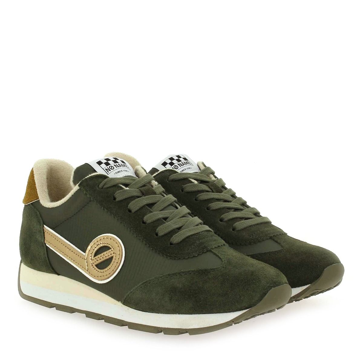 No Name  CITY RUN JOGGER SUEDE/CAMPER - kaki