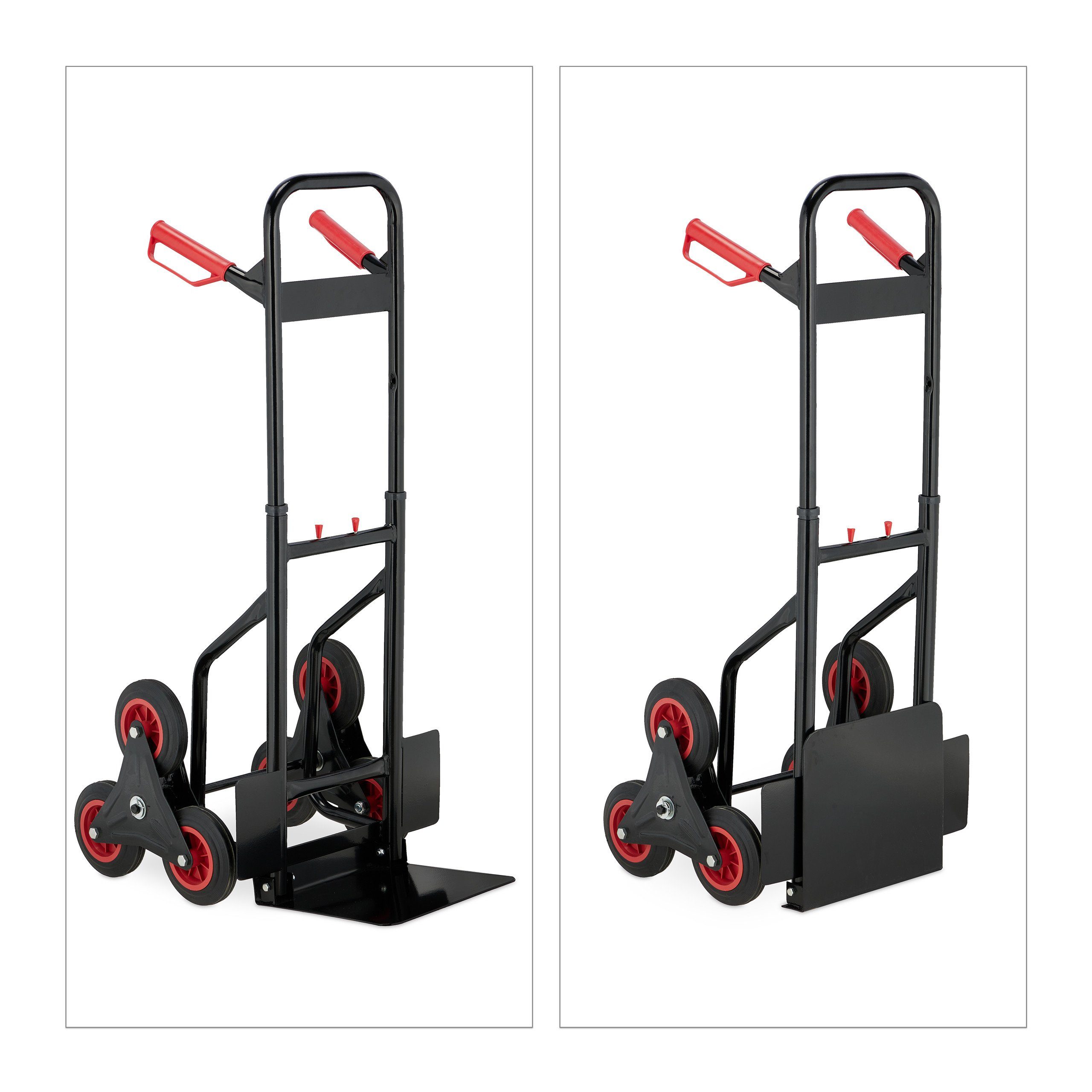 relaxdays Treppensackkarre Sackkarre Treppensteiger schwarz