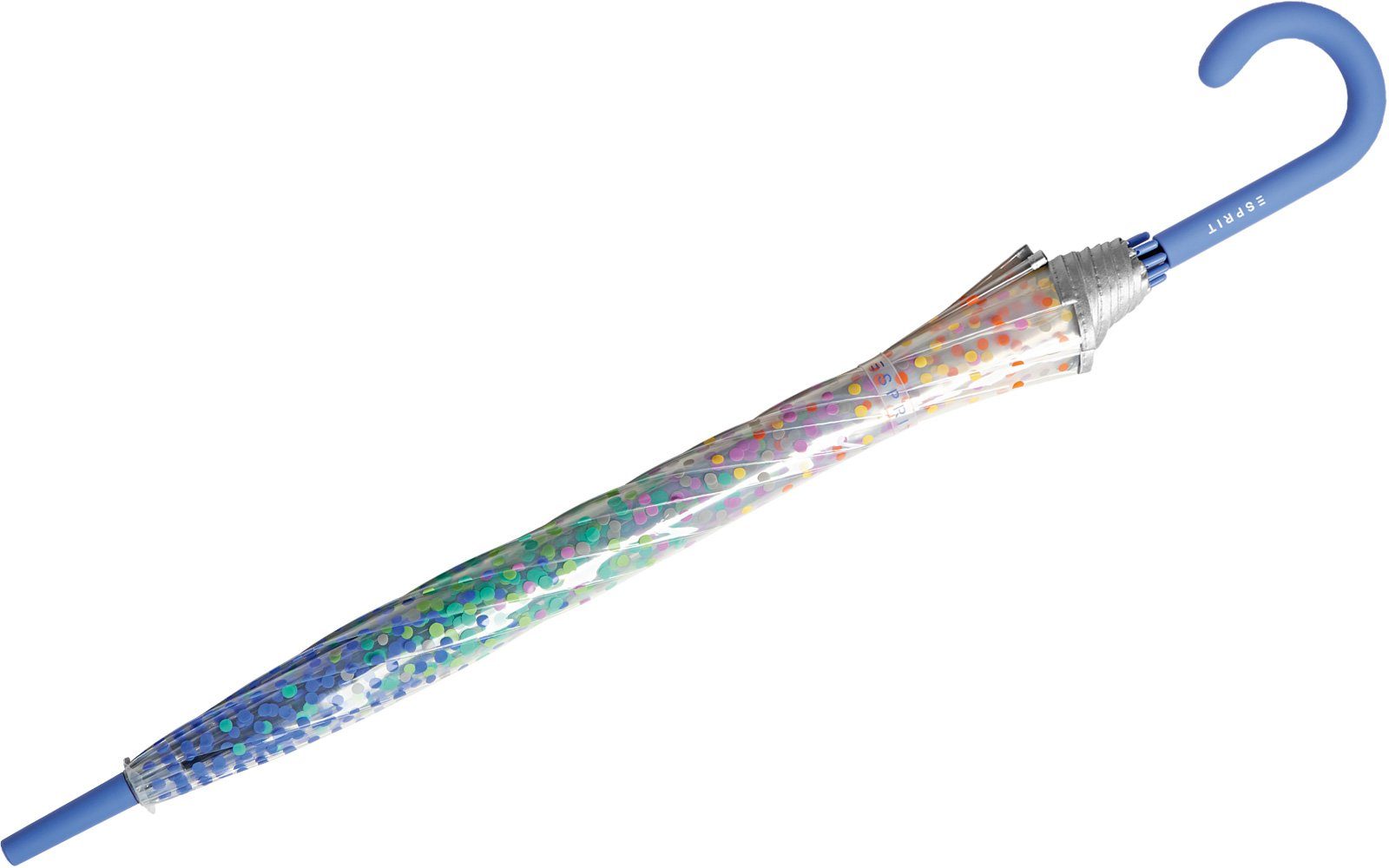 Esprit Langregenschirm Automatik-Glockenschirm Candy Pearls transparent, farbenfroh bedruckt mit kleinen Punkten