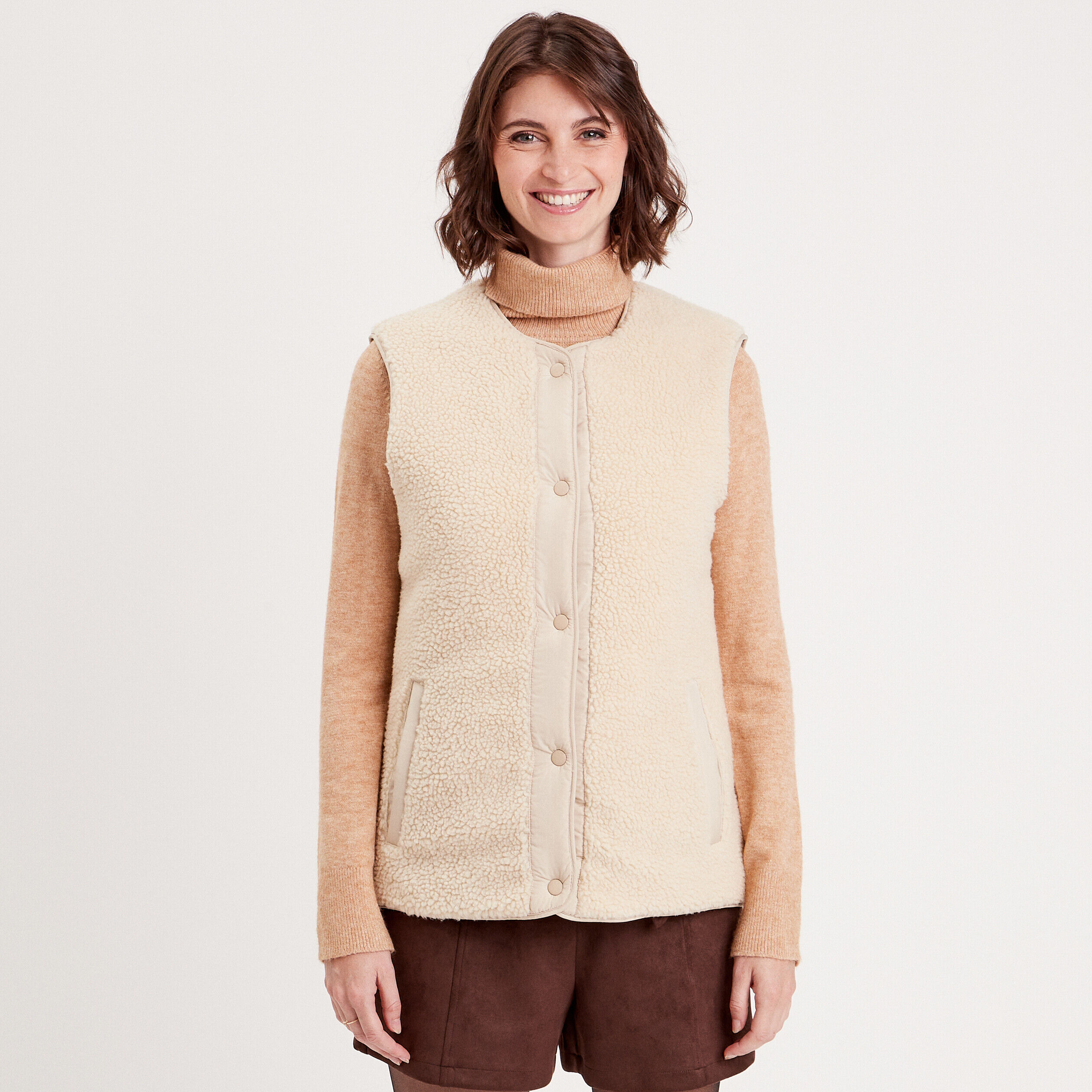 Veste réversible sans manches sable femme | Cache Cache