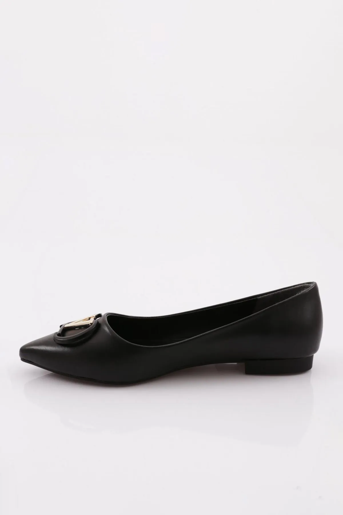 DGN  Schwarze Ballerinas mit V-Schnalle für Damen