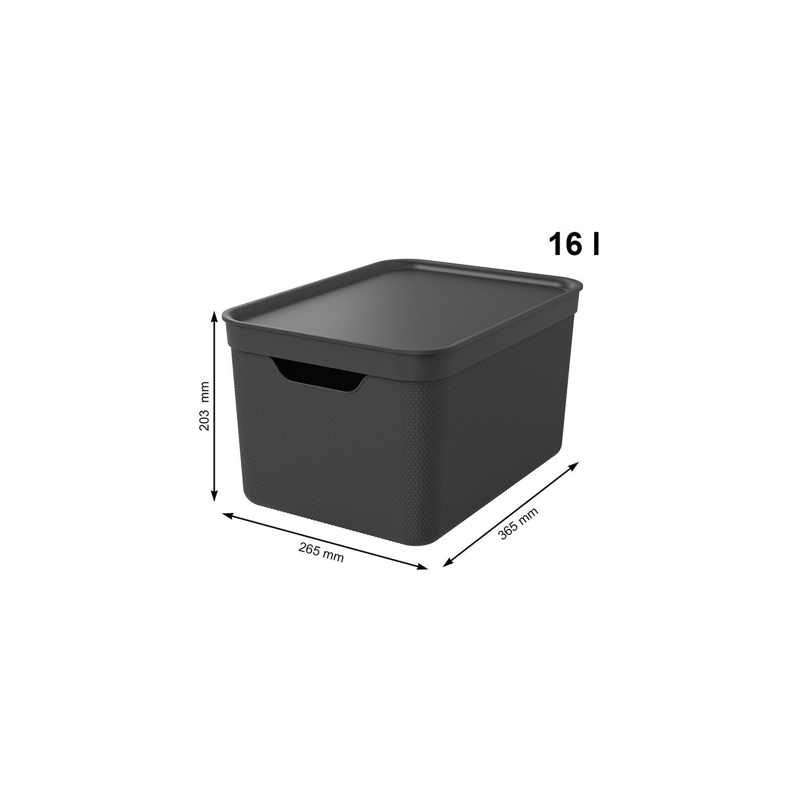 ROTHO Aufbewahrungsbox Jive Dekobox 3er- Set Aufbewahrungskorb 16l mit Deckel (Aufbewahrungsboxen, 3er-Set)