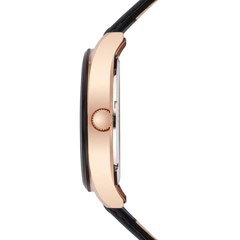 Rhodenwald & Söhne Montre à quartz Couragian en Cuir véritable en Noir Montre