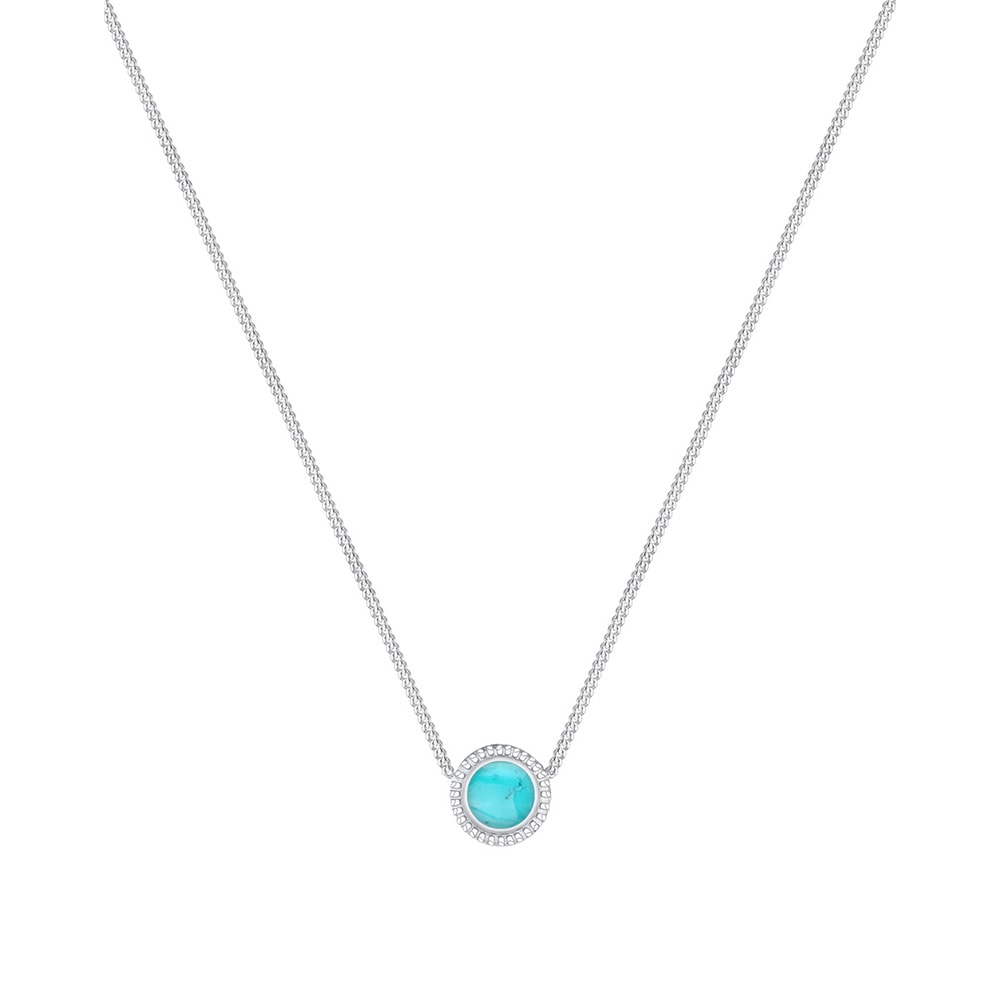 Elli Elli Collier Femme Pendentif Howlite Simple - (925/1000) Argent collier