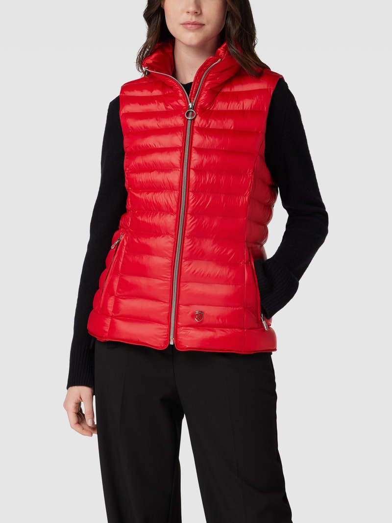 Steppweste mit Label-Detail Modell 'ITALY' in rot