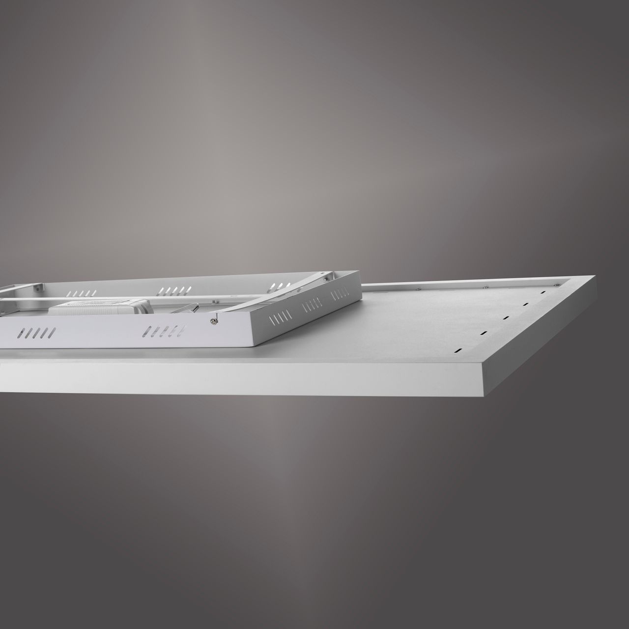JUST LIGHT JUST LIGHT.  LED Deckenpanel mit IR-Heizung 800W, 1xLED-Board/54W/2700-5000K, FB, dimmbar, Weiss