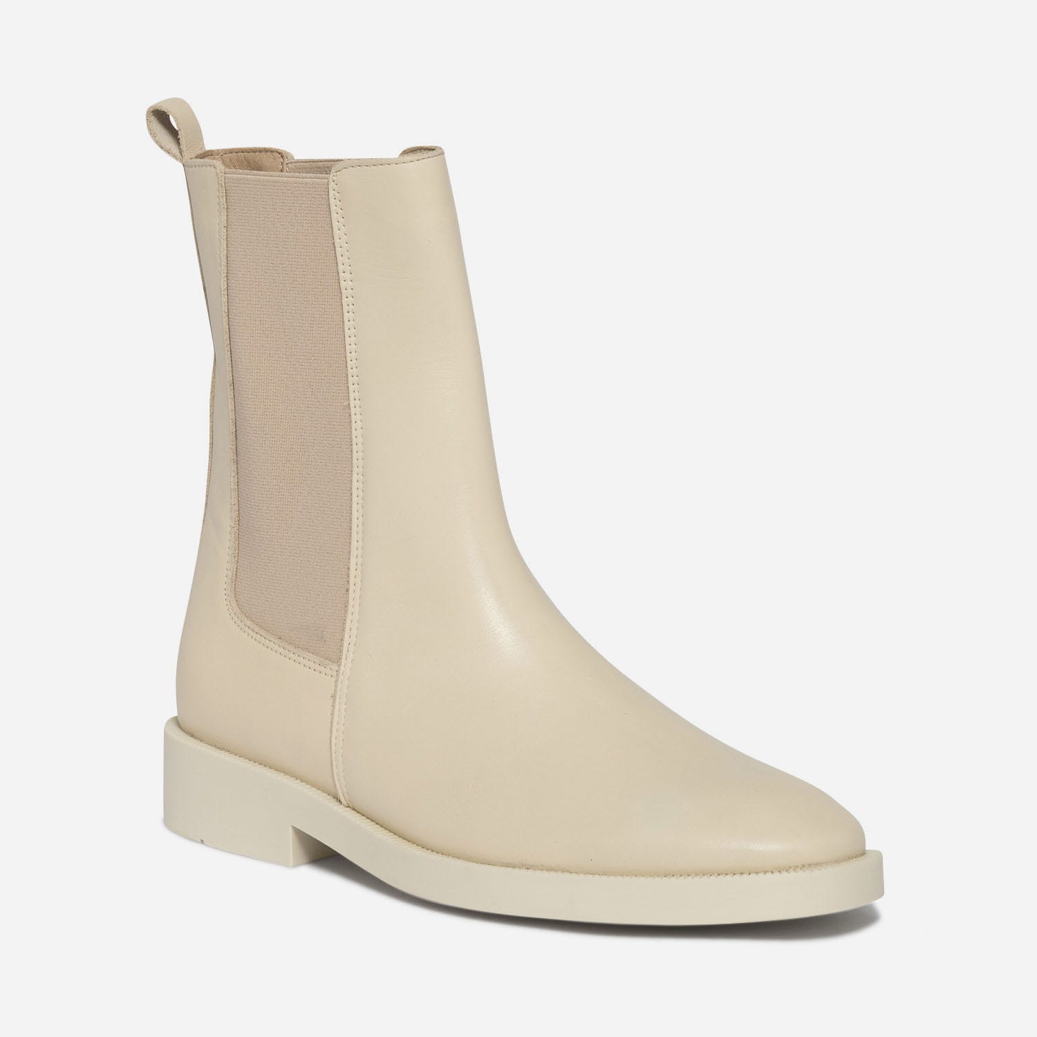 Chelsea boots écru éco-conçu en cuir