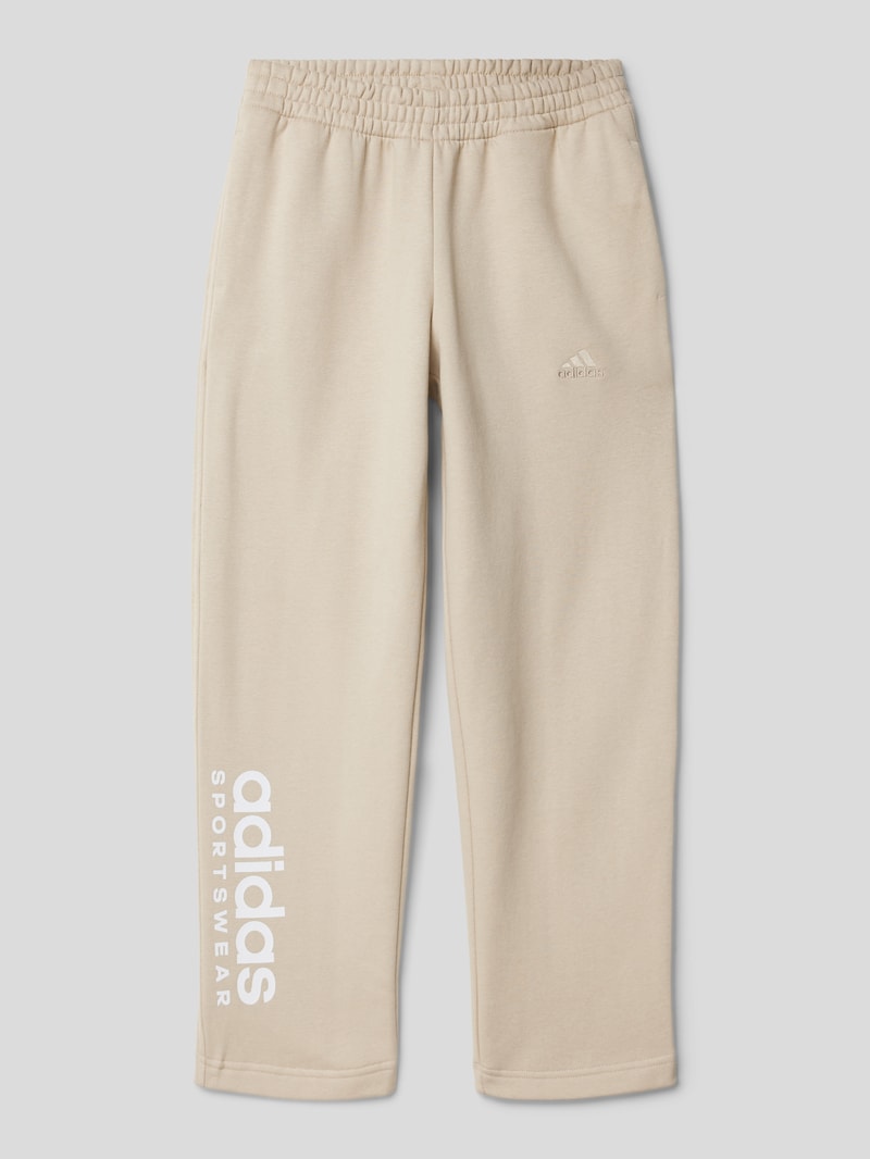 Sweatpants mit Label-Patch in beige