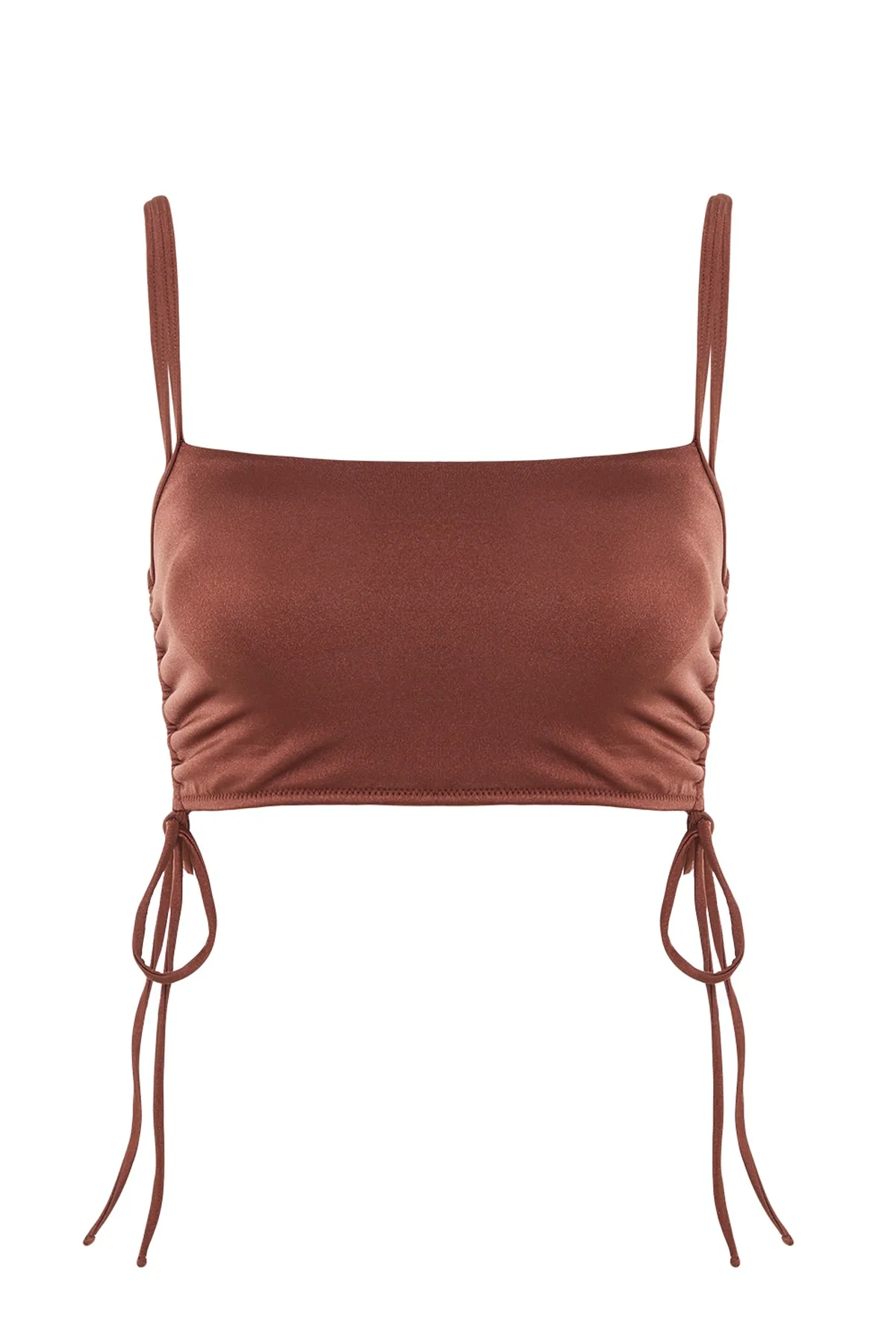 Trendyol Collection  Braunes trägerloses Tunnel-Bikinioberteil TBESS22BU0046