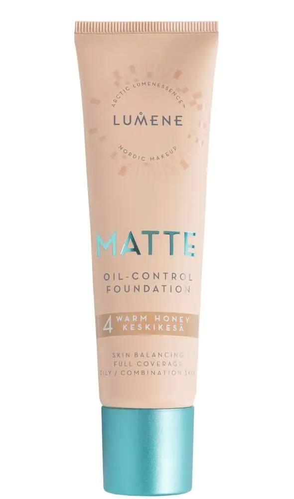 „Lumene Matte 4“ šilto smėlio spalvos šviesus makiažo pagrindas