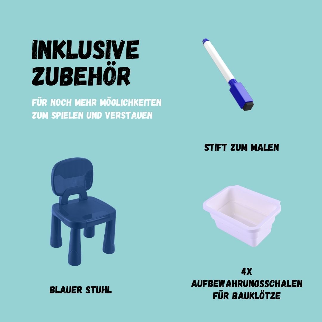 Coemo Bau- und Spieltisch Sascha inklusive Stuhl - Mal- und Wasserspieltisch