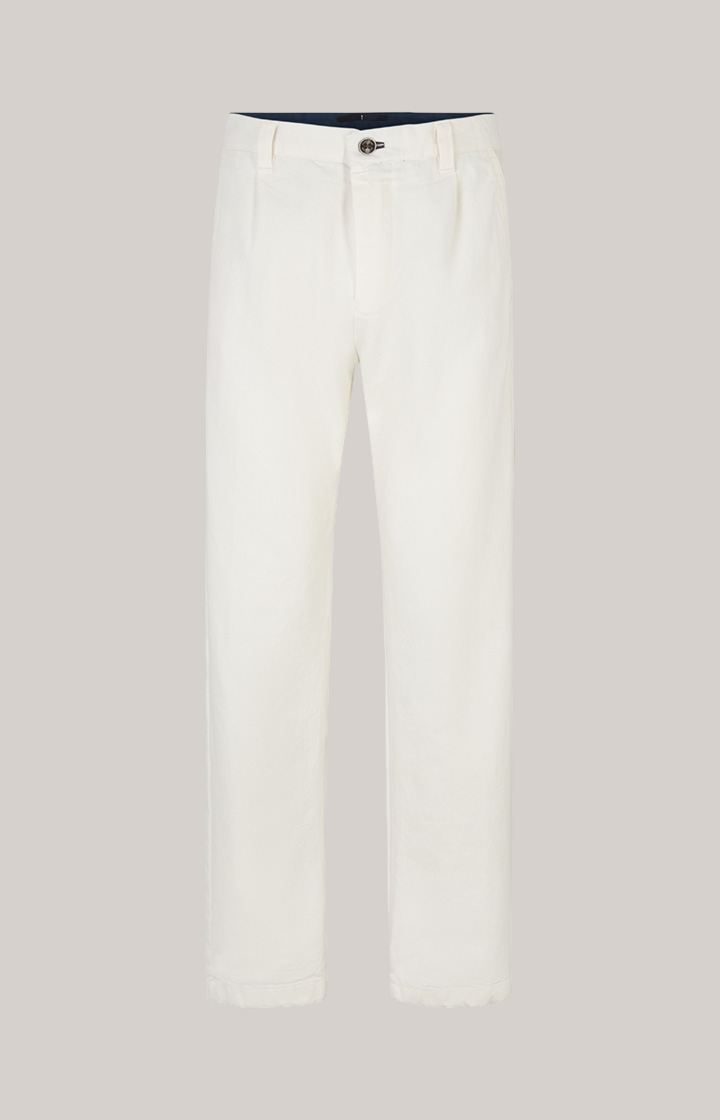 Baumwoll-Chino Len in Offwhite