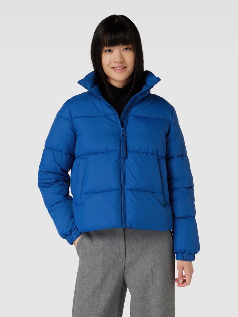 Steppjacke mit Stehkragen in blau