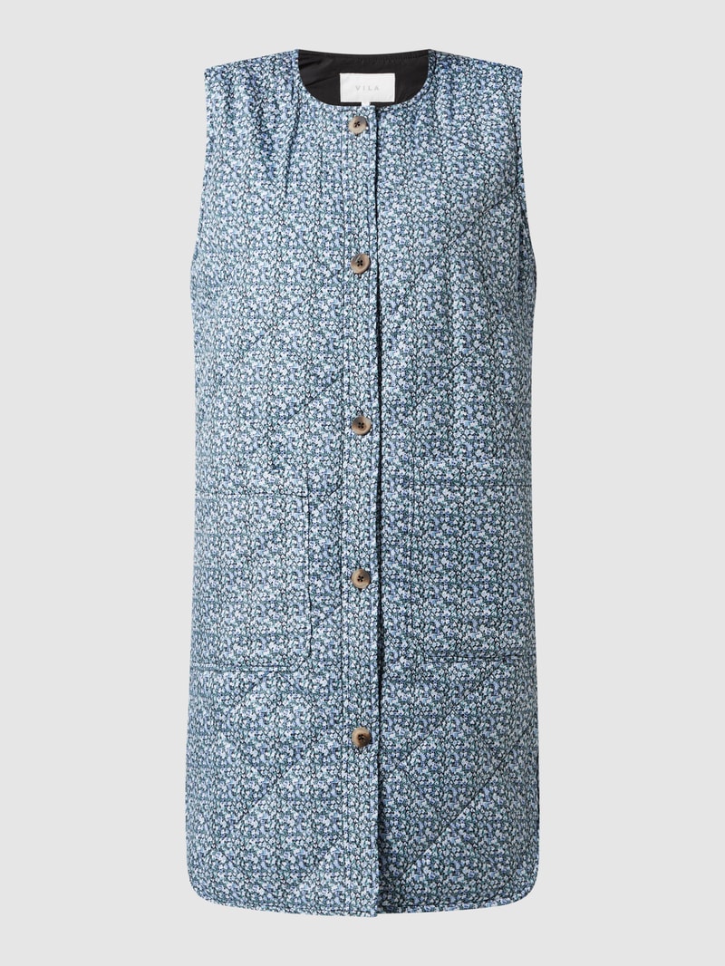 Steppweste mit Allover-Muster Modell 'Lica' in hellblau