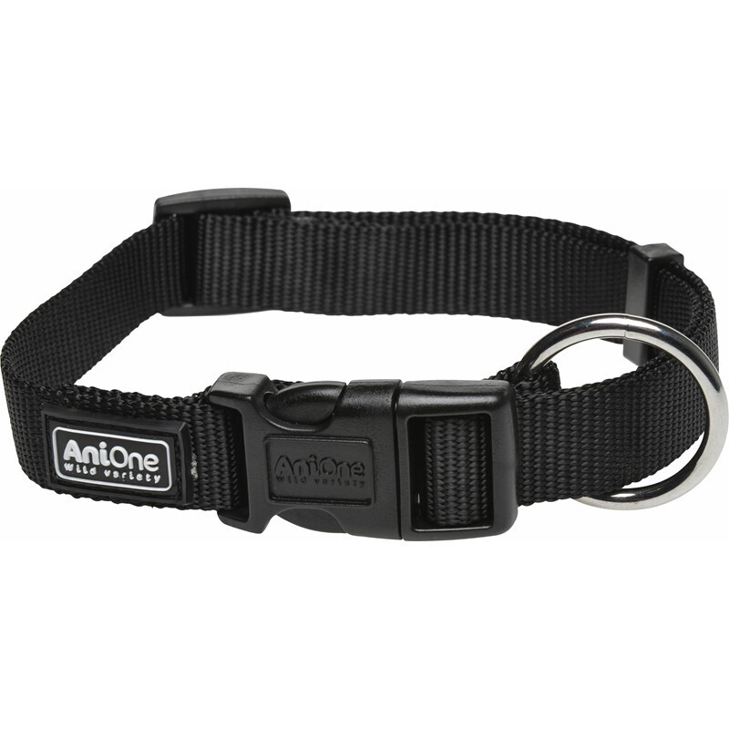 AniOne Hundehalsbänder AniOne Halsband Classic Nylon schwarz L