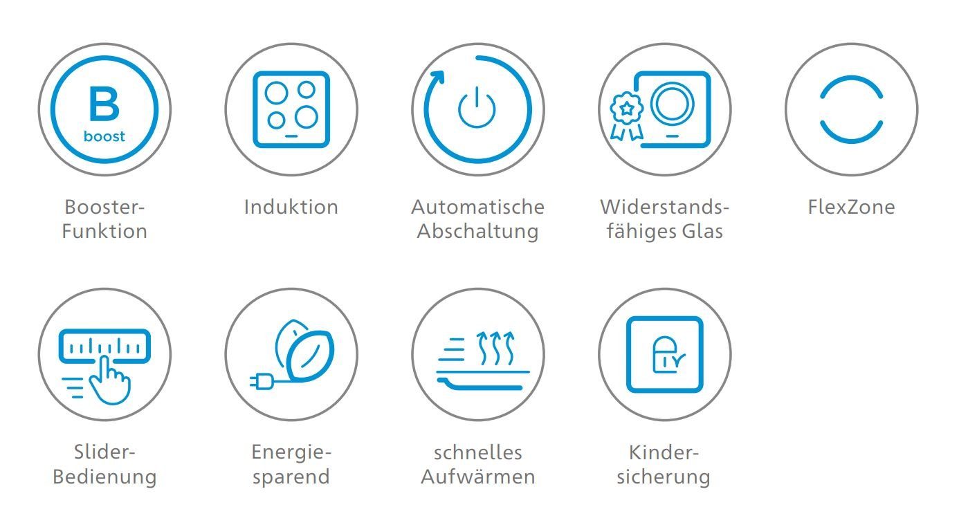 SIEMENS Backofen-Set Kindersicherung mit Midea Induktionskochfeld Booster autark, 60 cm