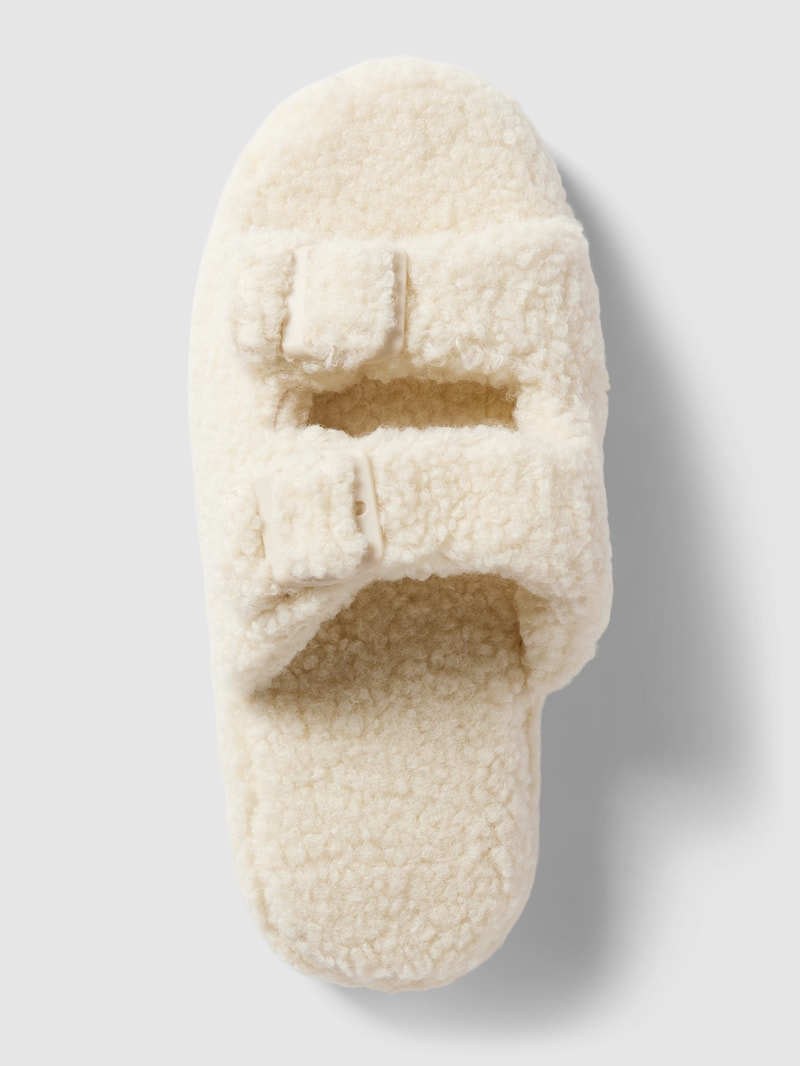 Hausschuhe aus Teddyfell in ecru