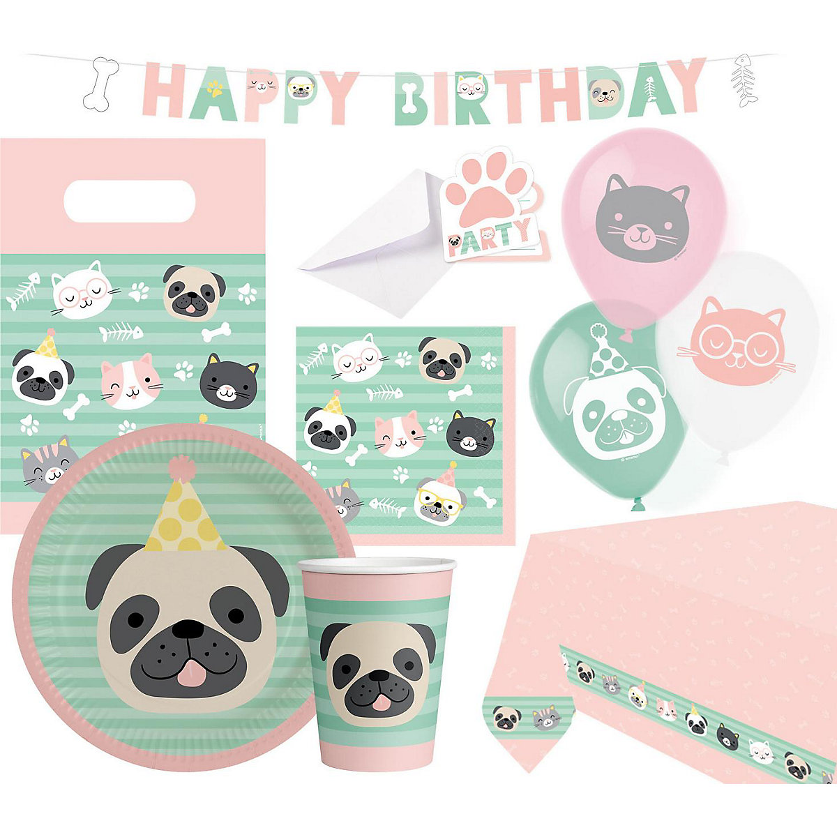 Partyset Hello Pets 60-tgl.