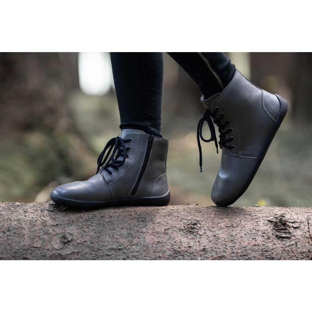 Be Lenka Nord Grau Winterbarfußschuhe