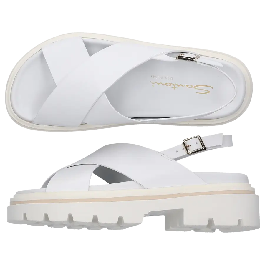 Santoni - Sandalen 59898 Kalbsleder - weiß