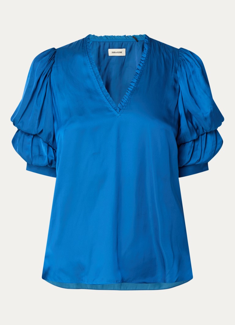 Zadig&Voltaire Taste satin tunic with balloon sleeves