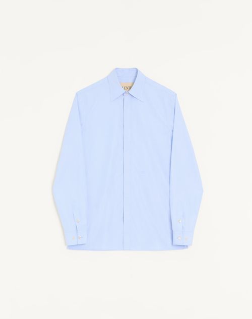 Valentino Fil-a-Fil bomuldsskjorte med V-logo broderi