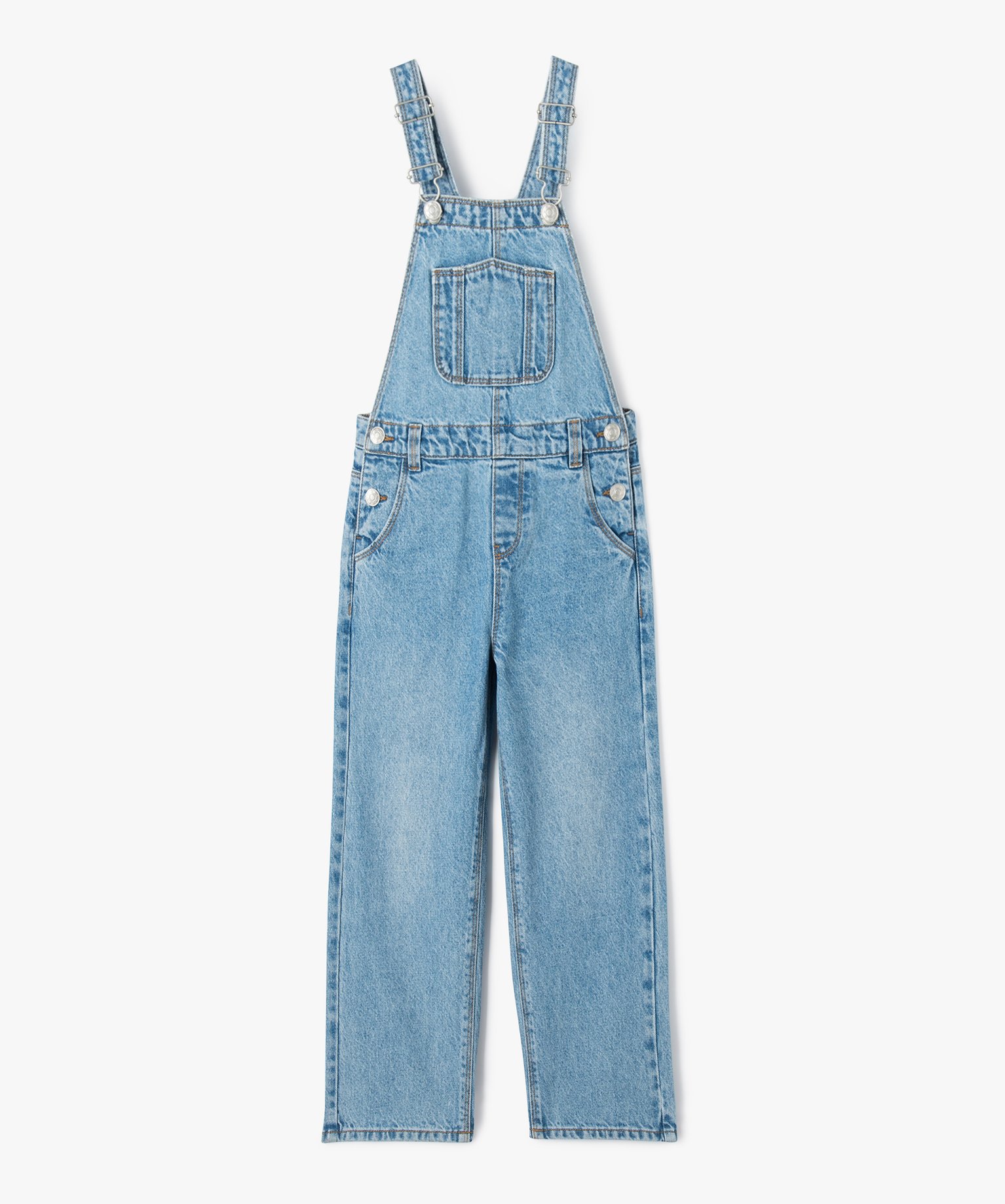 Salopette en jean coupe large fille stone | GEMO