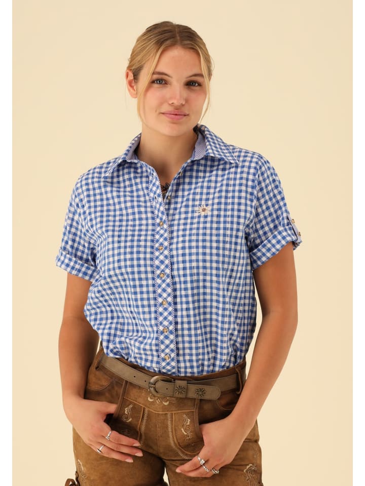 OS-Trachten Trachtenbluse Tadora in mittelblau günstig kaufen