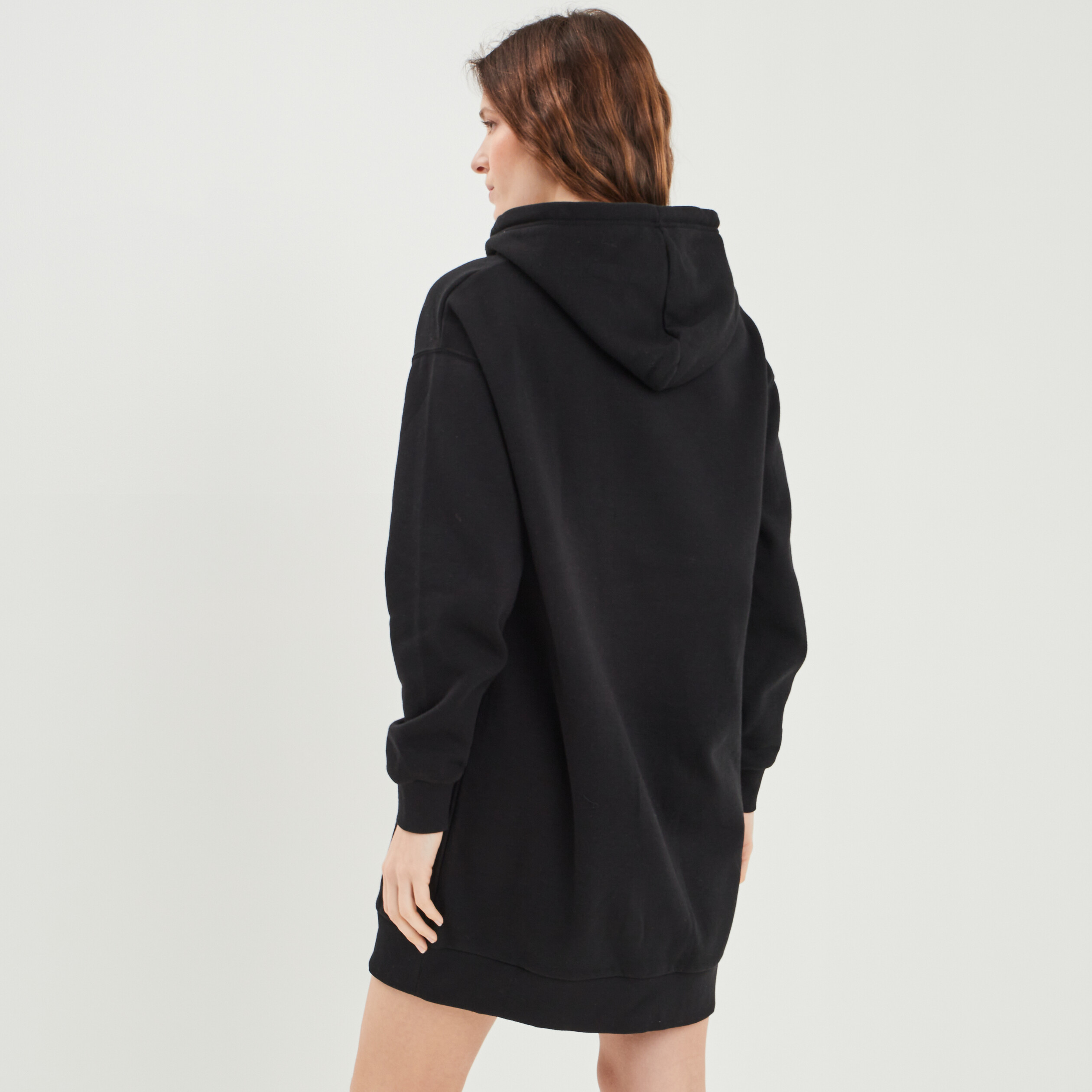Robe sweat à capuche noir femme | La Halle