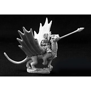 Roderic Ambermead and Glitter, Halfling on Dragon