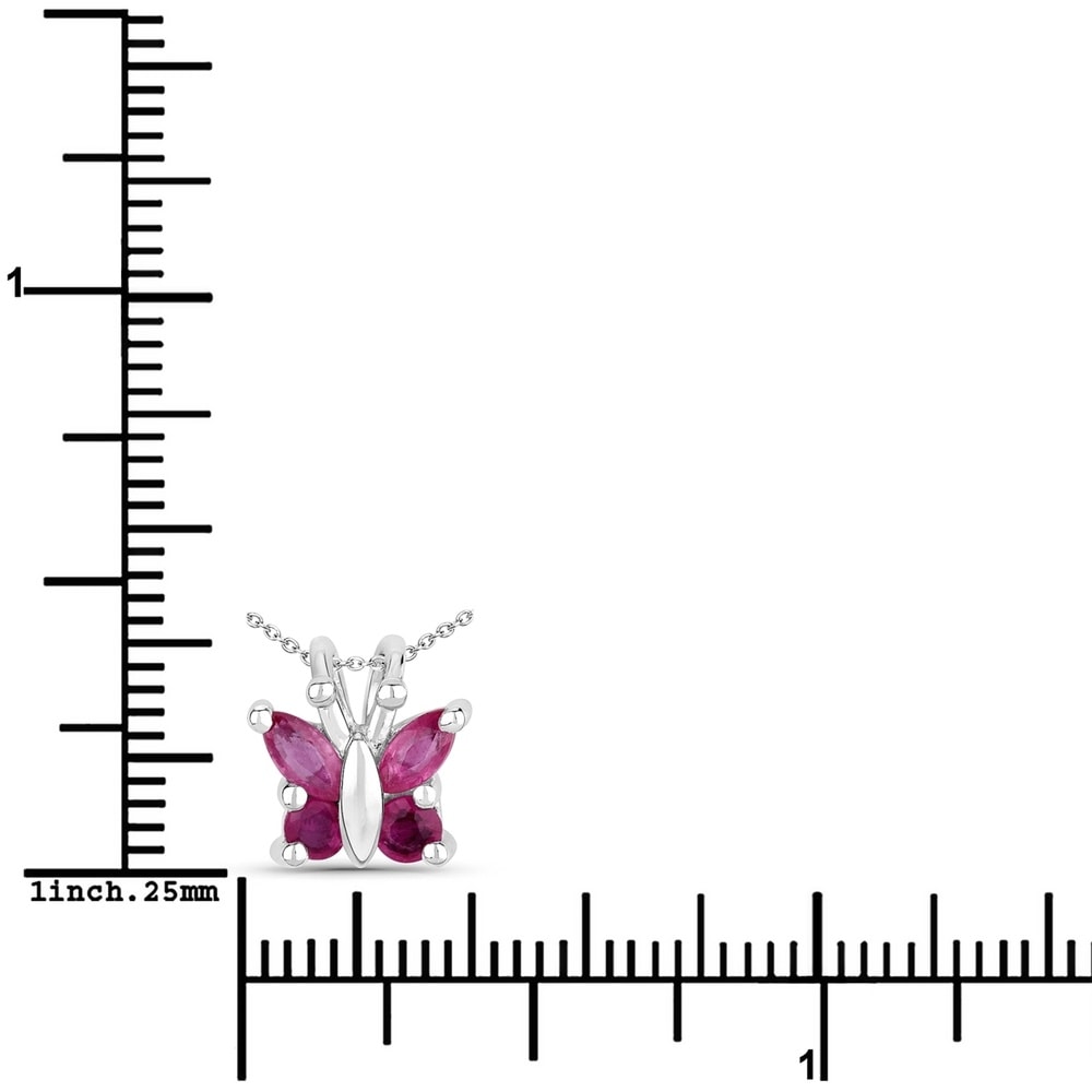 Rafaela Donata Chaîne Papillon Argent sterling Rubis en Argent Bijoux