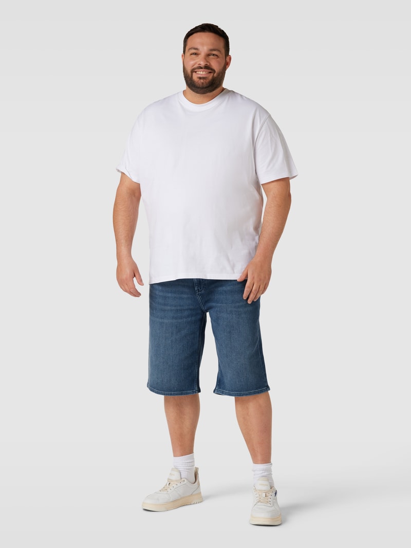 PLUS SIZE Regular Fit Jeansshorts im Used-Look in hellblau meliert