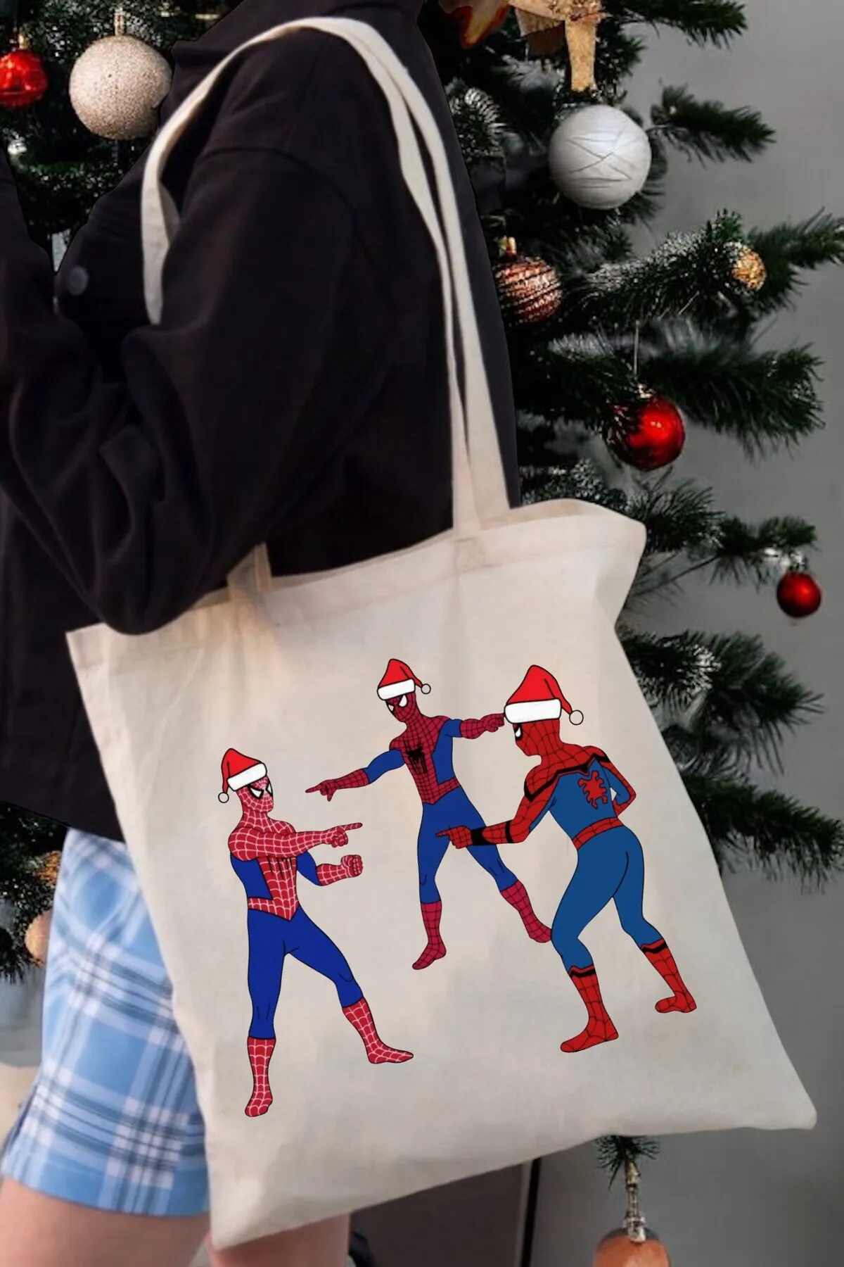 EFBUTİK  Arten von Stofftaschen - Spiderman Weihnachten