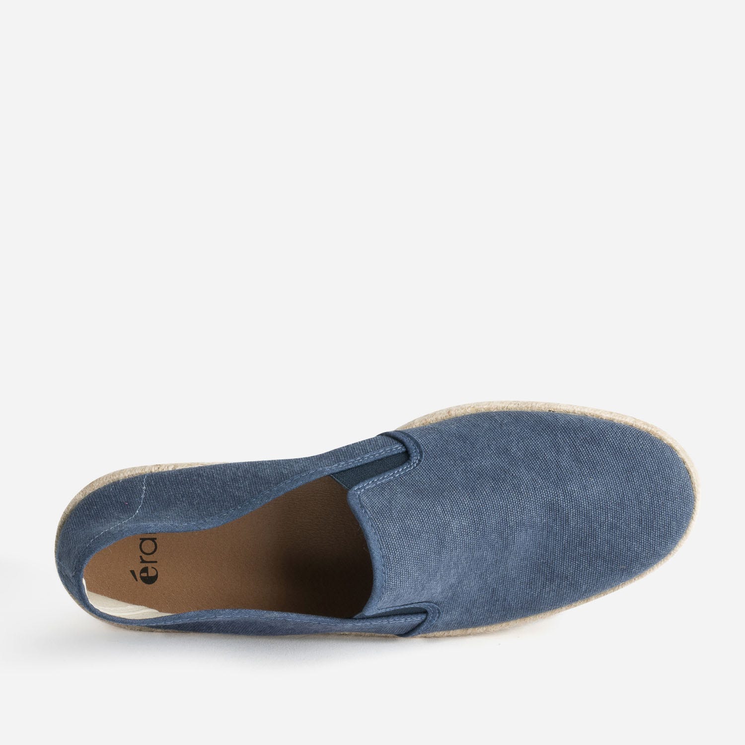 Slip-on marine en toile sur semelle corde