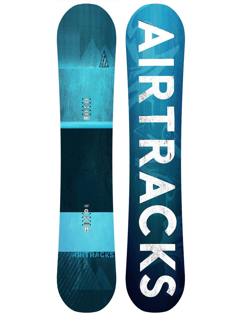 Airtracks Snowboard Herren Snowboard Komplett Set Blue Drifter Rocker Wide  Mod. 23 (4er Pack), Snowboard + Bindung Master + Boots + SB Bag / 150 155 160 164 cm