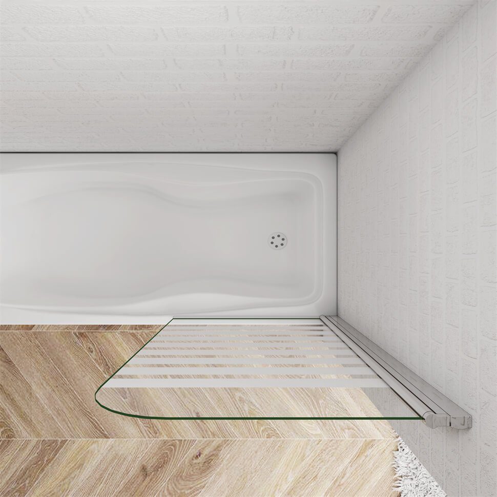 duschspa Badewannenaufsatz Badewannenaufsatz NANO Glas mit Querstreifen Drehwand Duschtrennwand, Einscheibensicherheitsglas, (Set), Breite 80cm, Höhe 140cm, Glas