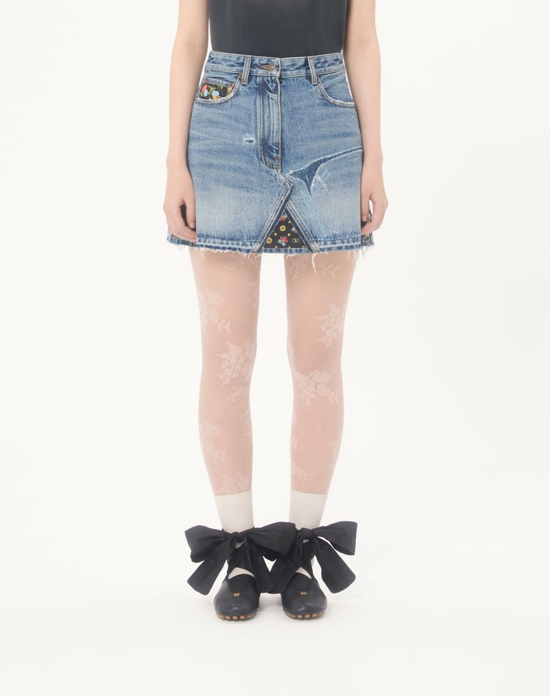 Kort denimnederdel