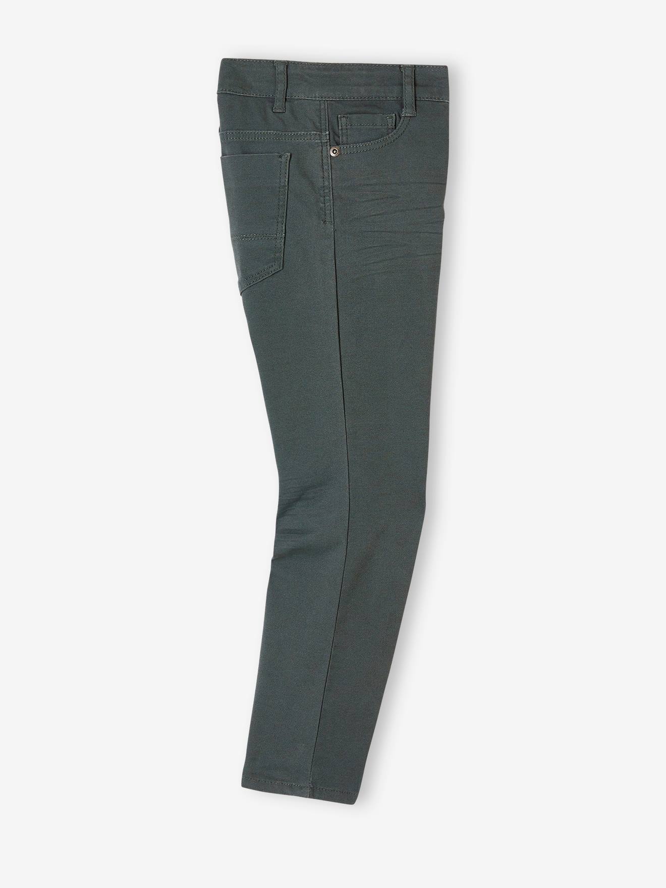 Pantalon droit indestructible garçon kaki fonce
