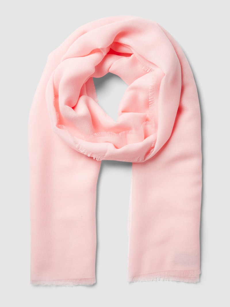 Schal mit ausgefransten Abschlüssen in rosé