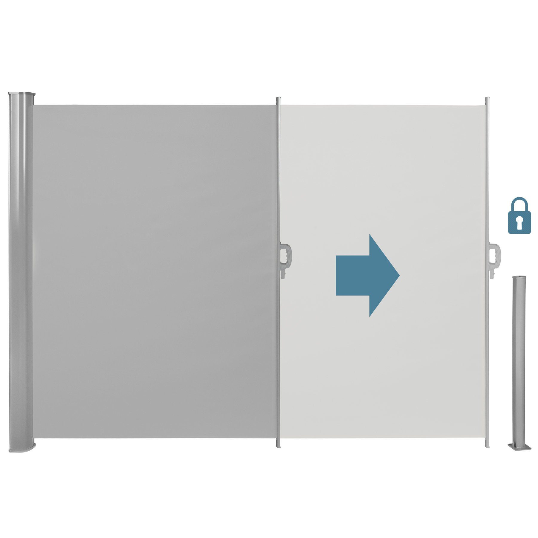 tectake Seitenarmmarkise Aluminium Seitenmarkise ausziehbar mit Ausziehbar