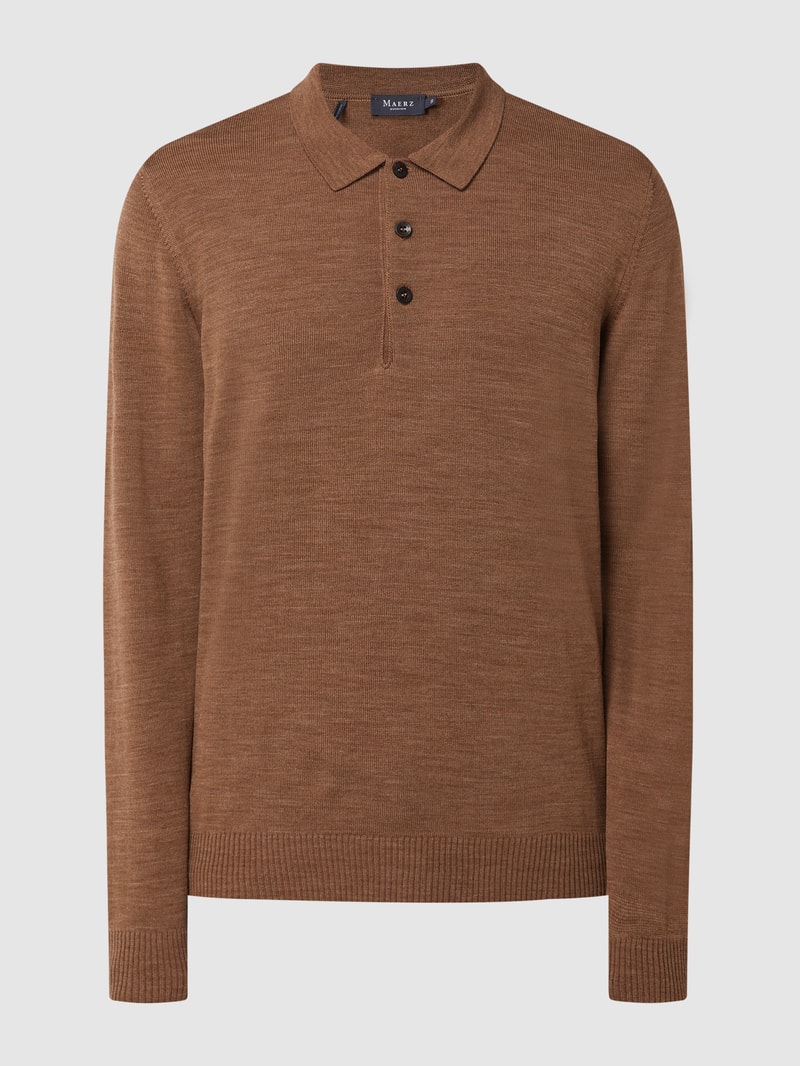 Pullover aus Schurwolle in cognac
