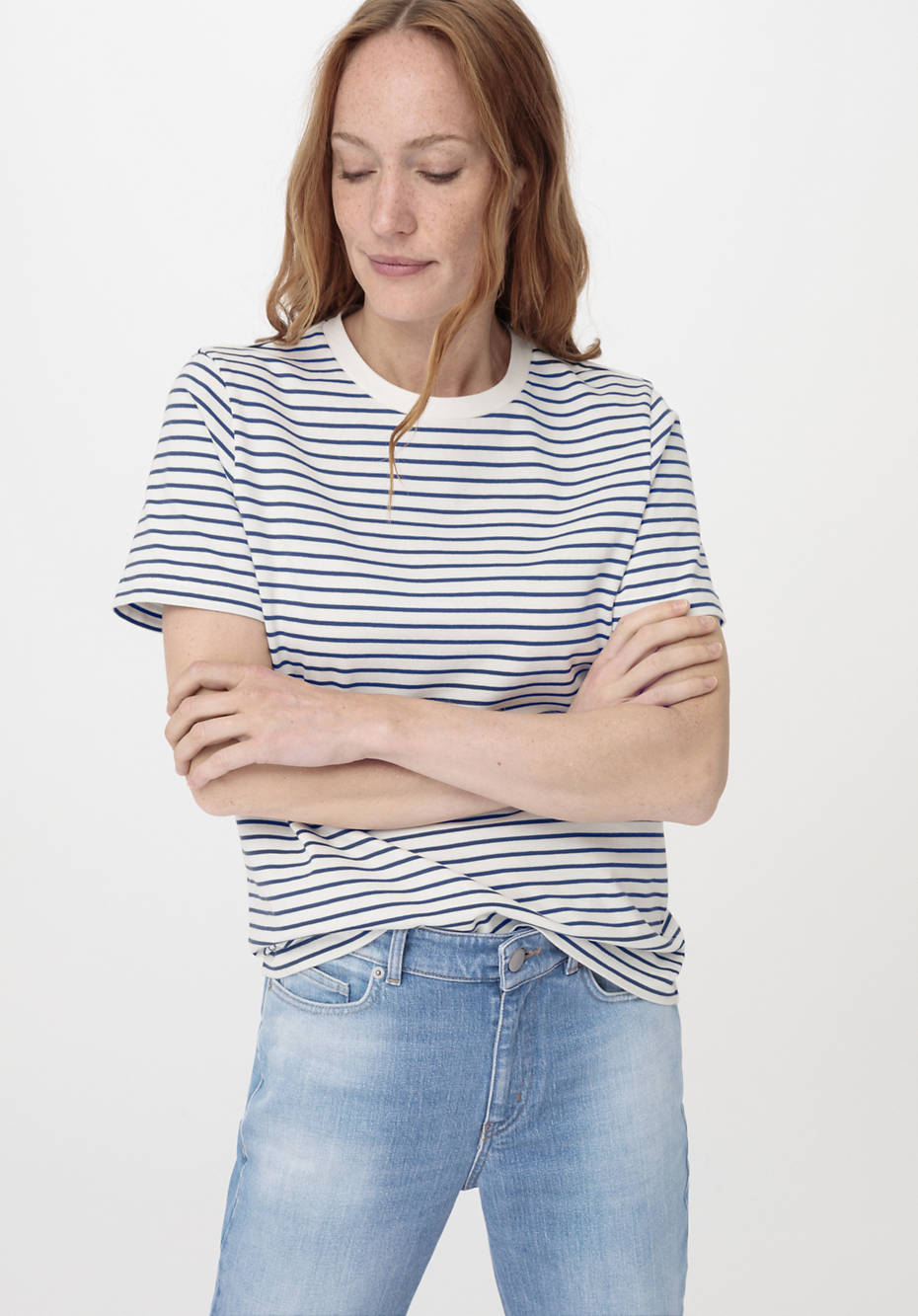 Kurzarm-Ringelshirt aus reiner Bio-Baumwolle
